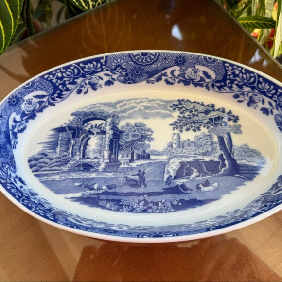 Spode Blue and White Scenic Serving Platter - Picture 1 of 15